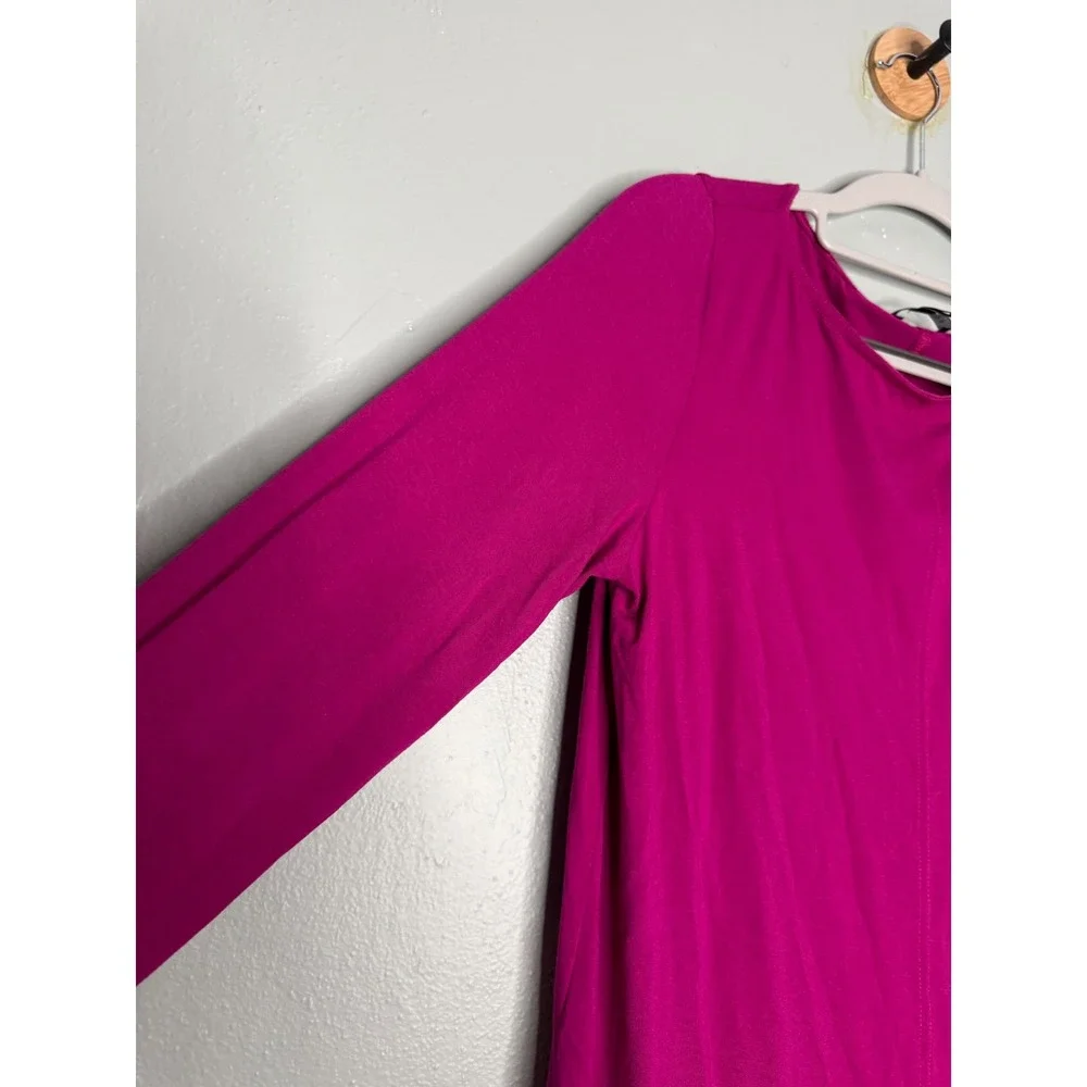 Eileen Fisher fushia pink long sleeve tunic dress